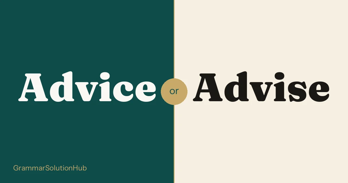 Advice and Advise side by side