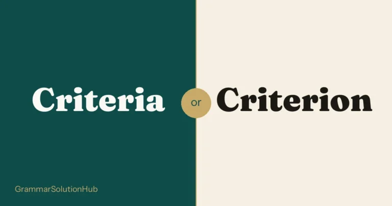 Criteria and Criterion side by side