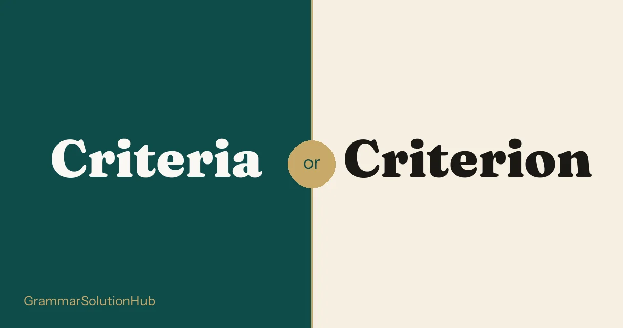 Criteria and Criterion side by side