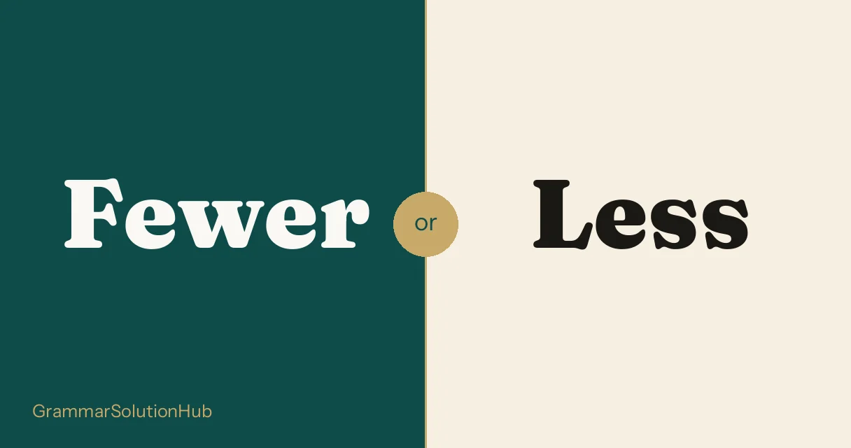 Fewer and Less side by side