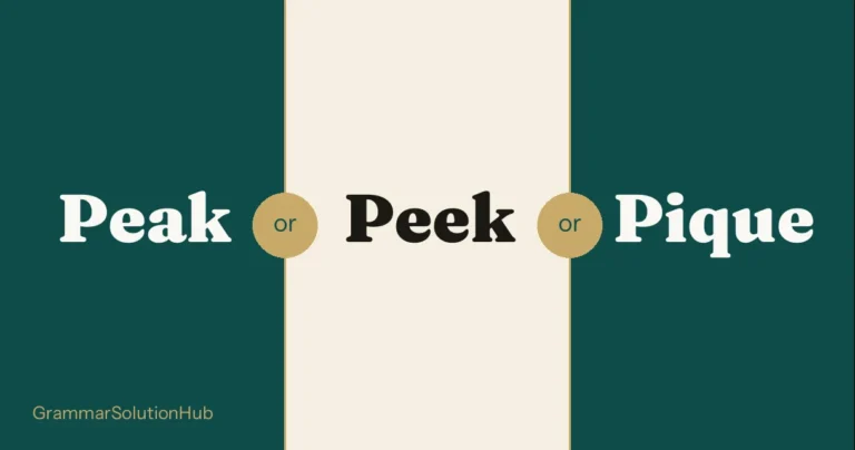 Peak and Peek and Pique side by side