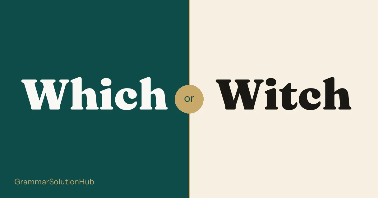 Which and Witch side by side